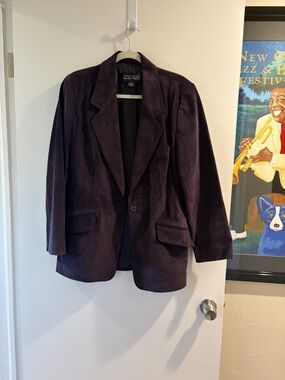 Ellen Tracy Deep Purple Suede Blazer